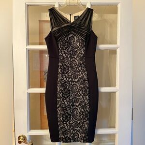 Jax Black and Cream Lace Midi Dress